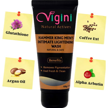 Vigini Hammer King Intimate Lightening Whitening Brightening Deodrant Anti Itching Gel Wash Men