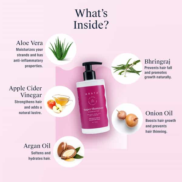 Arata Natural Regenerating 5 In 1 Anti-Hairfall Super Shampoo (300 Ml)