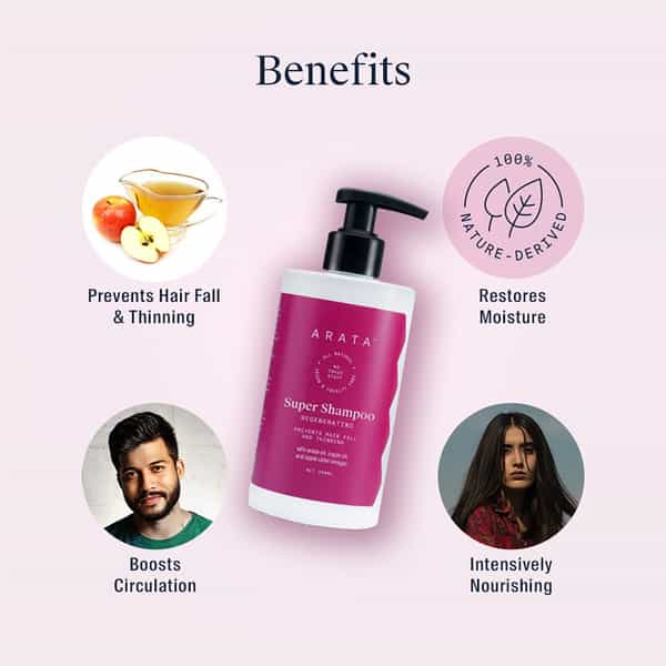 Arata Natural Regenerating 5 In 1 Anti-Hairfall Super Shampoo (300 Ml)
