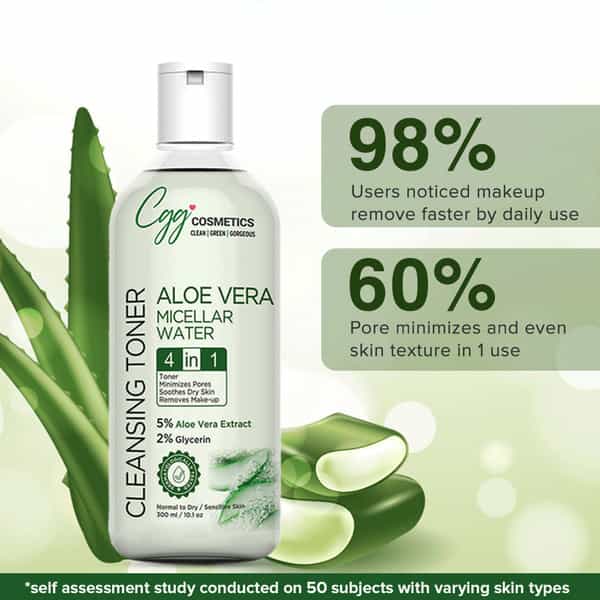 Cgg Cosmetics Aloe Vera Micellar Water - 4 In 1- 300Ml