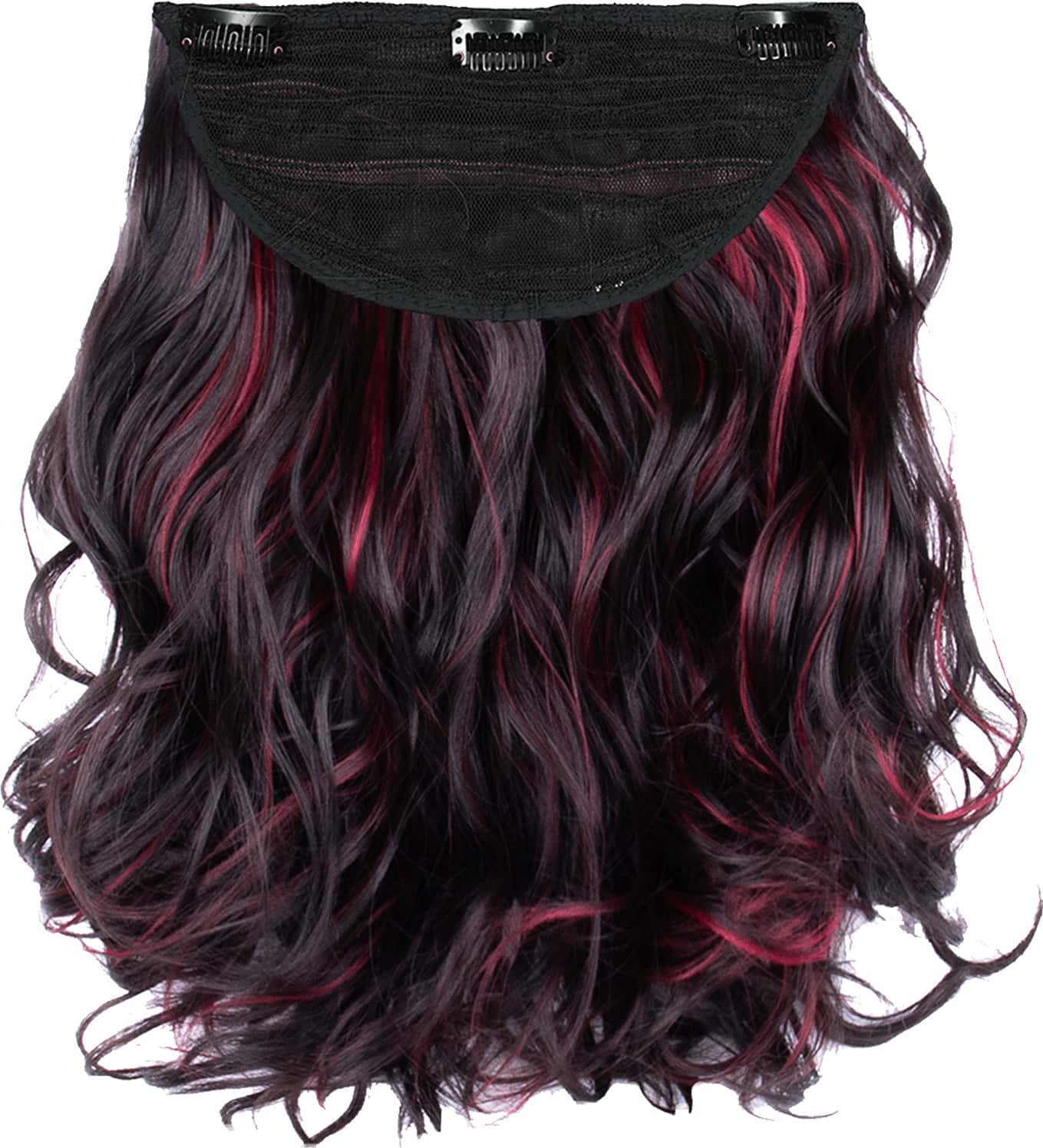 Streak Street Clip-In 18" Full-Wavy Burgundy Hair Extensions