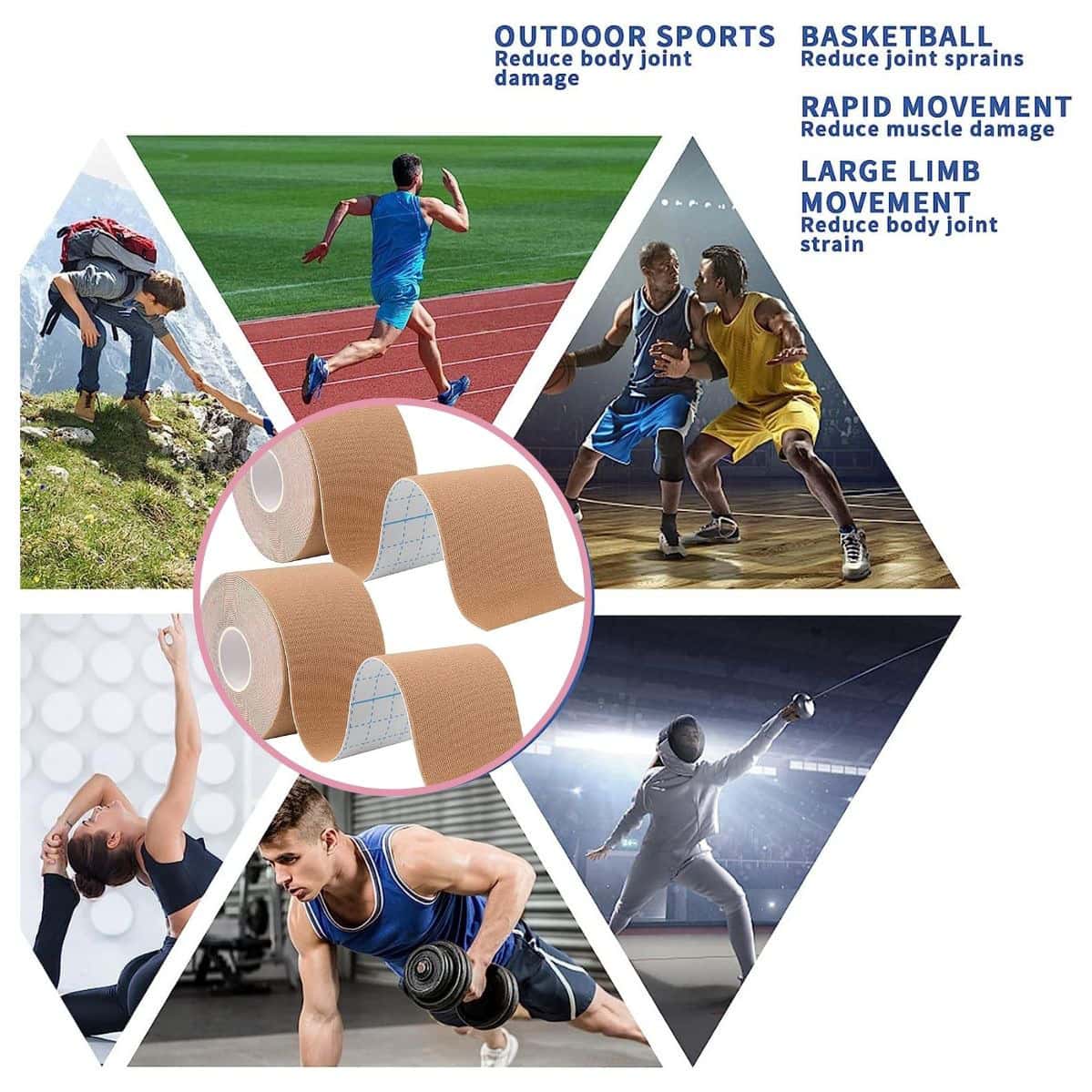 Buy HEALTHTREK EXERCISE TAPE FOR INJURIES (PACK OF 1, BROWN, 5 M X 5 CM