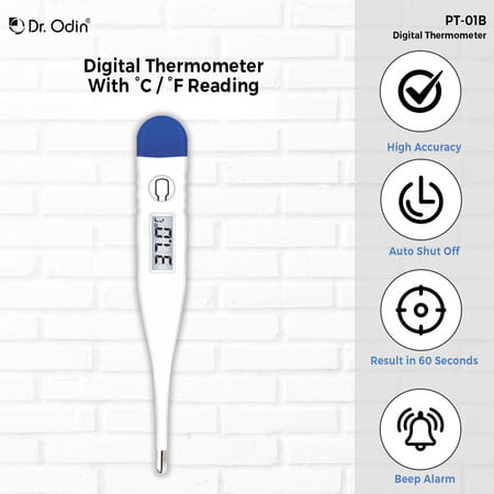 Dr. Odin Pt 01b Digital Thermometer | 20 Second Quick Reading | For Infant | Kid | Adult Pack Of 2