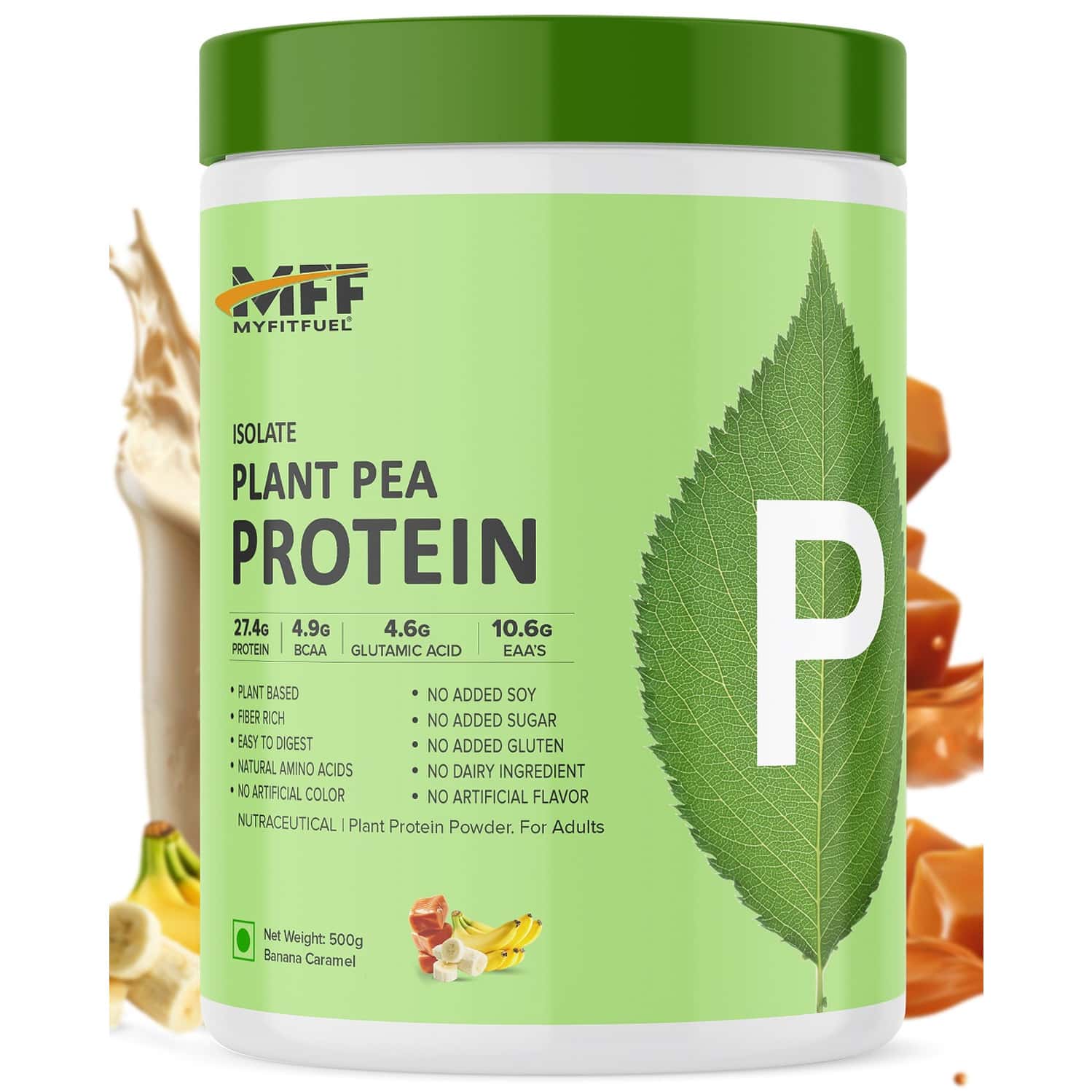 Myfitfuel Plant Pea Protein Isolate | 500g | (banana Caramel) | Easy To Digest Plant Protein