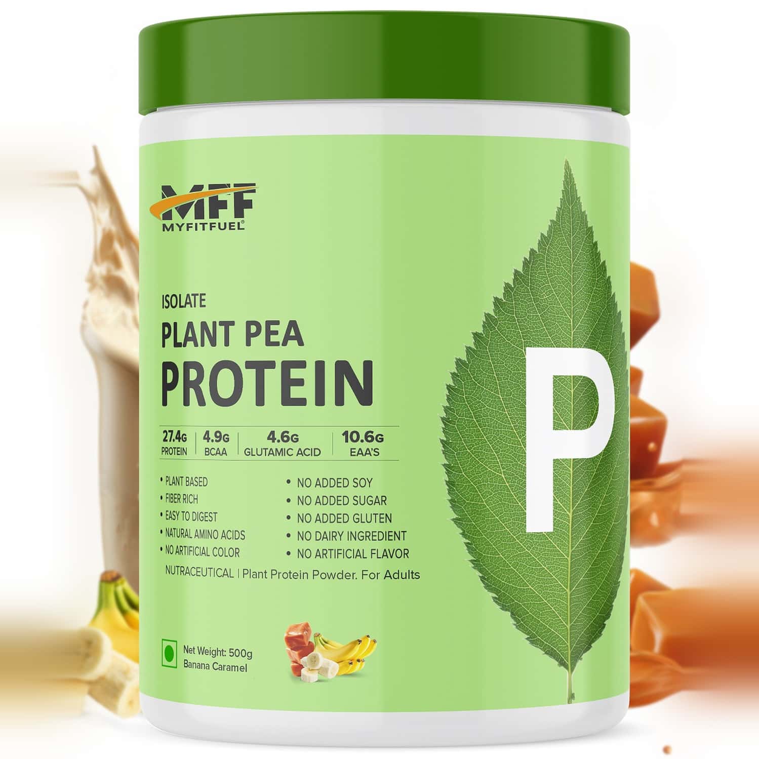 Myfitfuel Plant Pea Protein Isolate | 500g | (banana Caramel) | Easy To Digest Plant Protein
