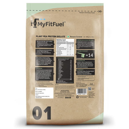 Myfitfuel Plant Pea Protein Isolate | 500g | (Banana Caramel) | Easy To Digest Plant Protein