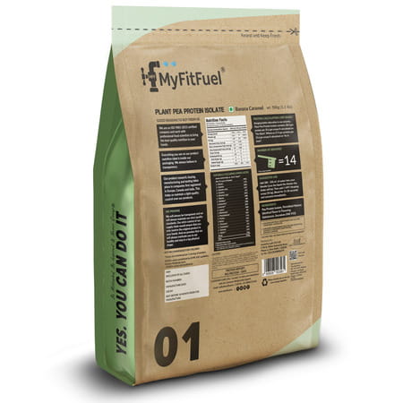 Myfitfuel Plant Pea Protein Isolate | 500g | (Banana Caramel) | Easy To Digest Plant Protein