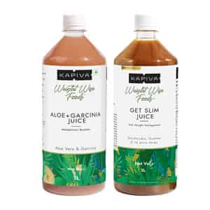 Kapiva Aloe Vera & Garcinia Juice (1l) + Get Slim Juice (1l)|weight Managing & Digestion Stimulation