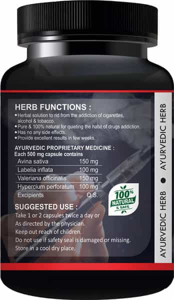 Nasha Mukti Herbal Capsules For Addiction Free Medicine -Nasha Mukti Supplement (30 Capsules)