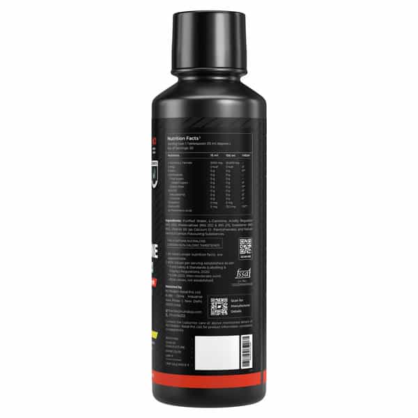 Nutrabay Pro Liquid L-Carnitine With Vitamin B5-450 Ml Lemon | 30 Servings | 3000Mg