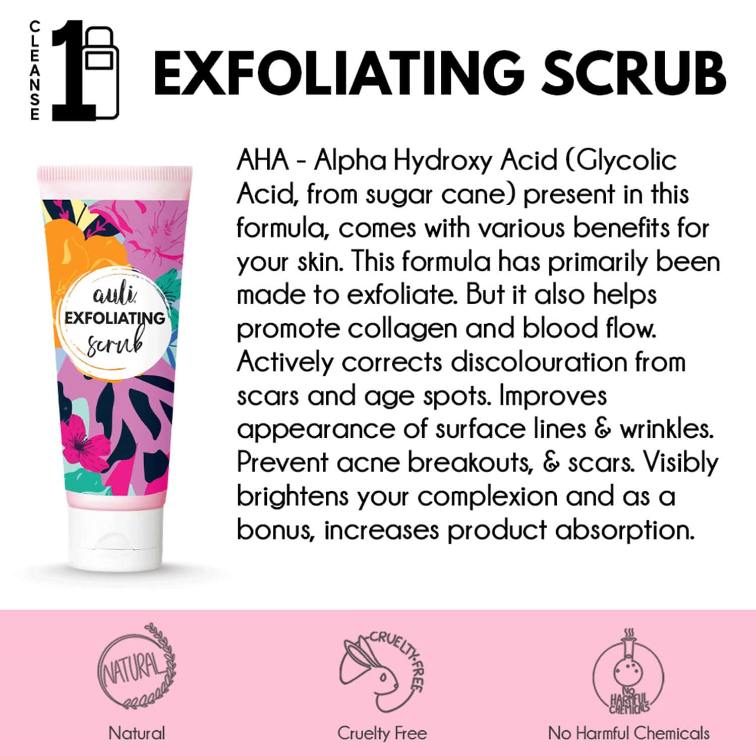 Buy AULI EXFOLIATING SCRUB DEEP CLEANSING SKIN BRIGHTENING EXFOLIATING