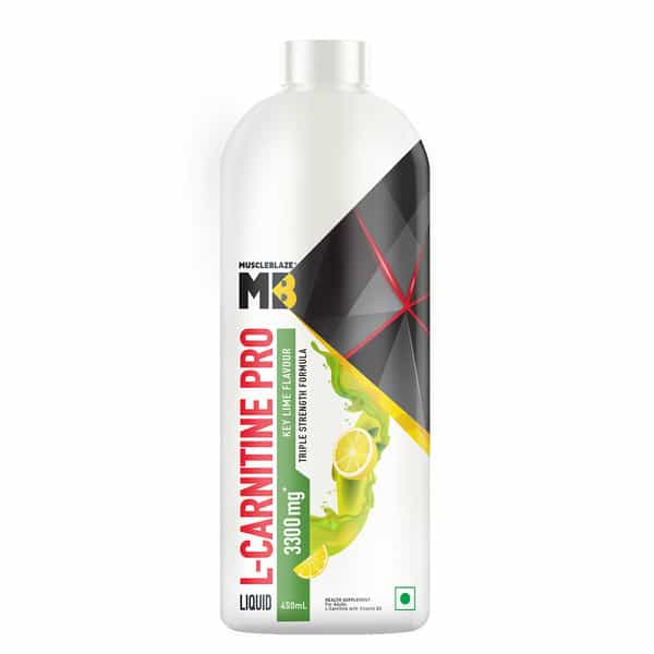 Muscleblaze Liquid L - Carnitine Pro (Key Lime | 450Ml) | 3300Mg L - Carnitine |Triple Strength