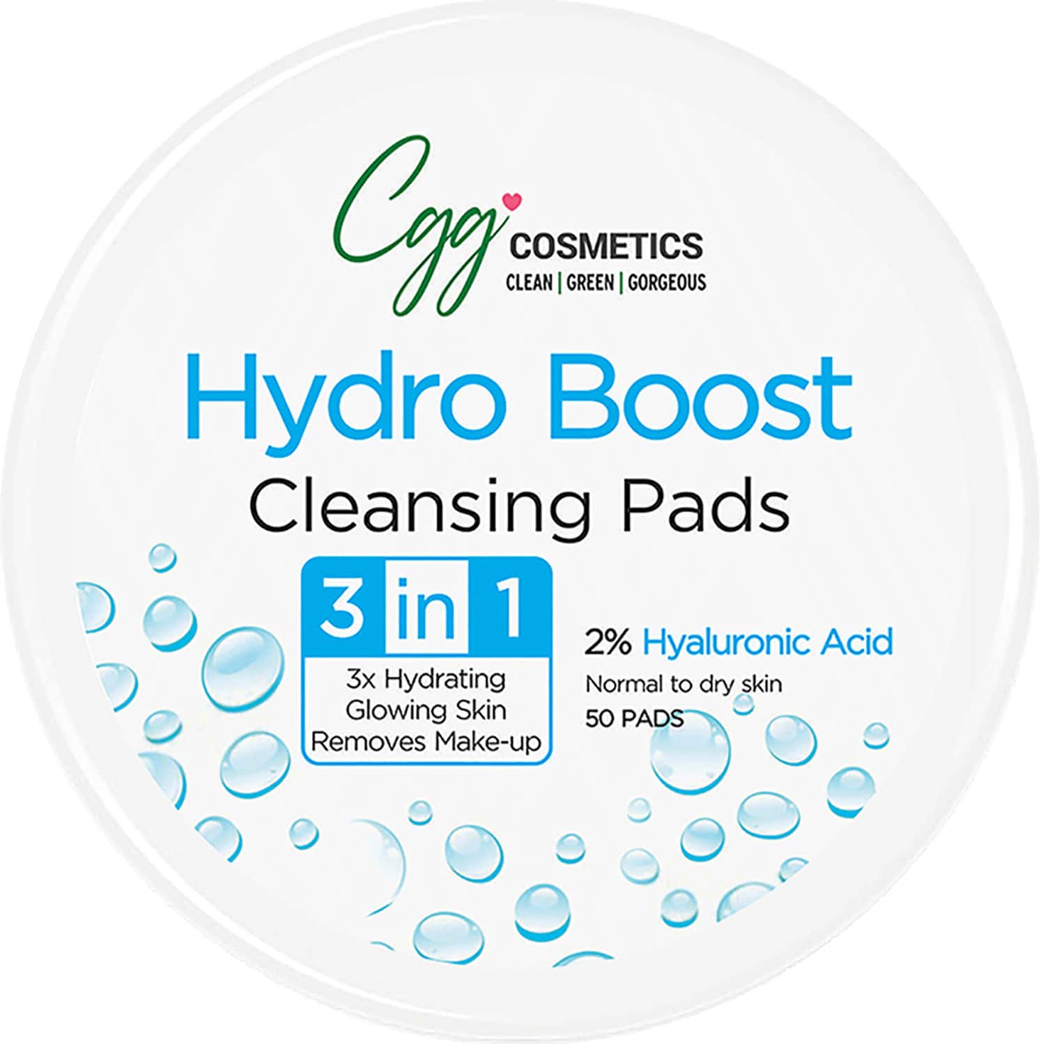 Cgg Cosmetics Hydro Boost Cleansing Pads With Hyaluronic Acid- 50 Pads