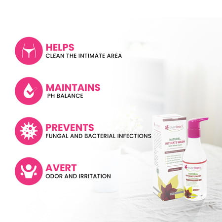 Everteen Witch Hazel Natural Intimate Wash For Intimate Hygiene In Moms 4 Packs (210ml Each)