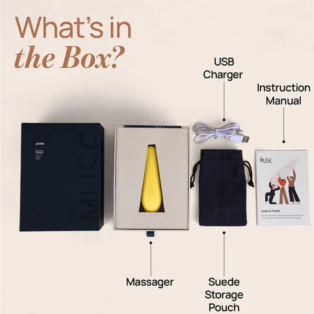 Mymuse Pulse Personal Massager - 5 Speeds | Rechargeable & Waterproof (Lemon Tart)