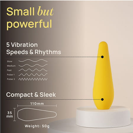 Mymuse Pulse Personal Massager - 5 Speeds | Rechargeable & Waterproof (Lemon Tart)