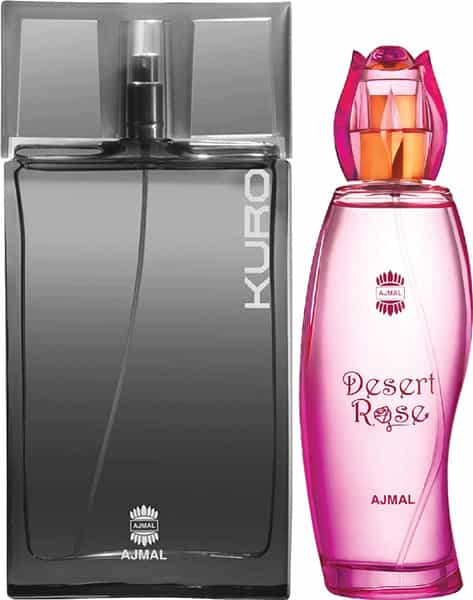 Ajmal Kuro Edp Spicy Perfume 90Ml For Men And Desert Rose Edp Floral Perfume 100Ml For Women