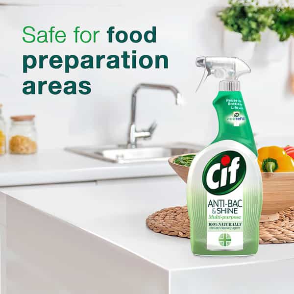 Cif Antibacterial & Shine Multipurpose Spray Kills 99.9% Germs Without Bleach 700Ml