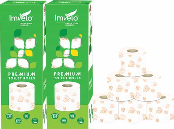 Imvelo 3 Ply Toilet Tissue Paper Roll - 6 Rolls (250 Pulls Per Roll) | Printed Soft Tissue Oba Free