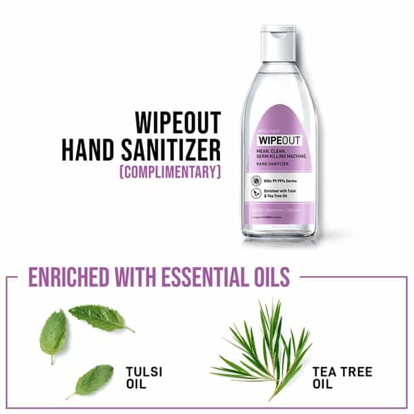Myglamm Wipeout Sanitizing Wipes (5 Packs Of 5 Wipes ) (Free Wipeout Hand Sanitizer-30Ml)