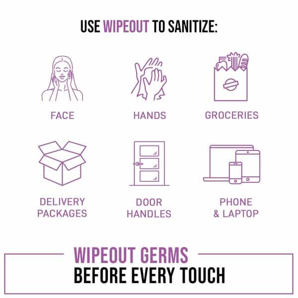Myglamm Wipeout Sanitizing Wipes (5 Packs Of 5 Wipes ) (Free Wipeout Hand Sanitizer-30Ml)