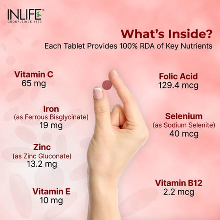 Inlife Iron Folic Acid Supplement (60 Tablets)