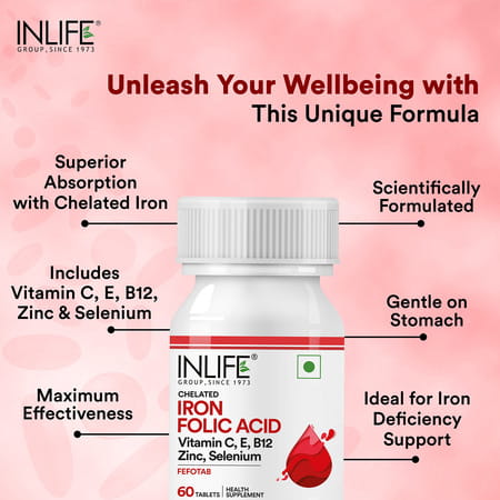 Inlife Iron Folic Acid Supplement (60 Tablets)