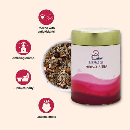The Infused Kettle Hibiscus Green Tea(Tisane) (50 Gms)