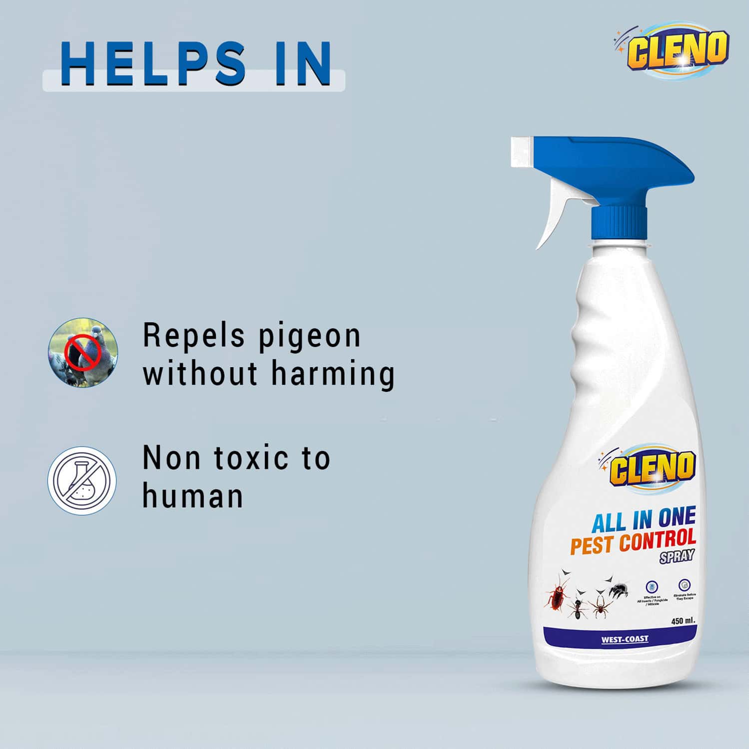 Buy CLENO HERBAL PIGEON REPELLENT SPRAY 450 ML (READY TO USE) Online