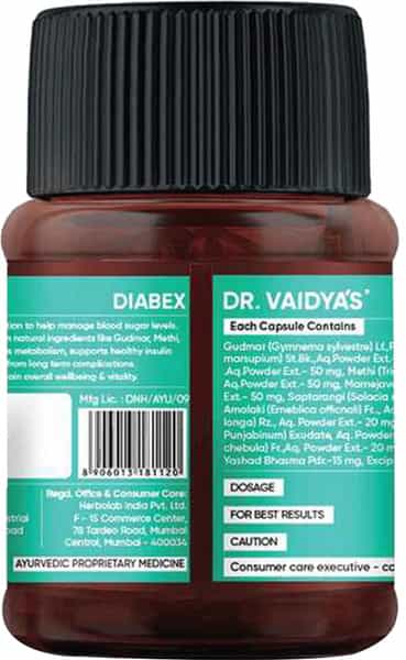 Dr. Vaidya's Diabex - 30 Capsules