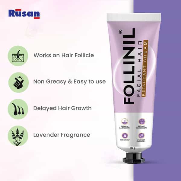 Rusan Follinil Facial Hair Retardant Cream - 30G