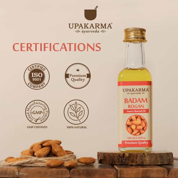 Upakarma Ayurveda Badam Rogan Sweet Almond Oil 100 Ml