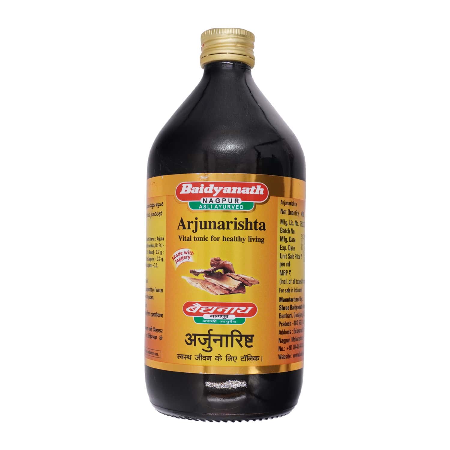 BAIDYANATH ASLI AYURVED ASLI AYURVED ARJUNARISHTA BOTTLE OF 450ML