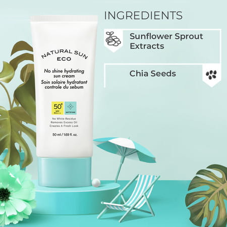 The Face Shop Korean Hydrating Oil Free Sunscreen Spf50+ Pa++++ Matte Finish | No White Cast - 30ml