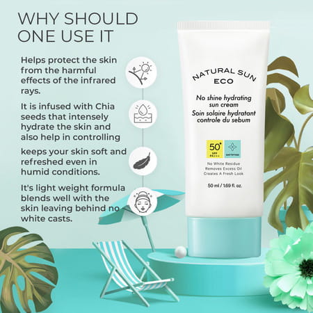 The Face Shop Korean Hydrating Oil Free Sunscreen Spf50+ Pa++++ Matte Finish | No White Cast - 30ml