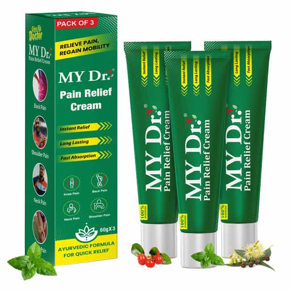My Dr.pain Relief Cream Instant Relief For Back | Neck | Shoulder & Muscle Pain 100% 60G Pack Of 3
