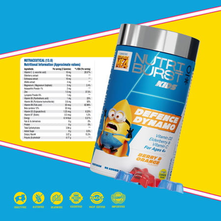 Nutriburst Defence Dynamo Minions Immunity Kids Gummies - 60 Gummy