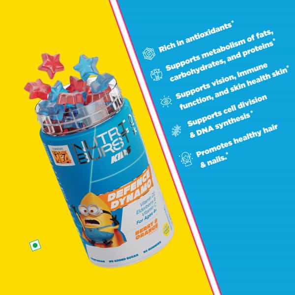 Nutriburst Defence Dynamo Minions Immunity Kids Gummies - 60 Gummy