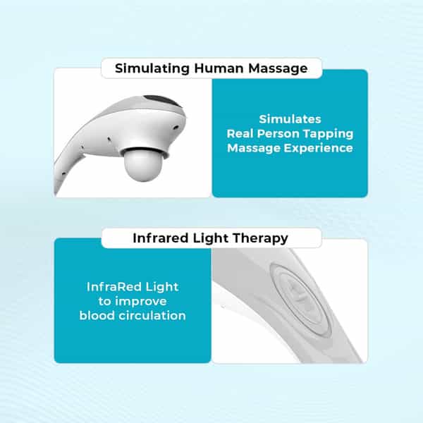 Beatxp Stream Prime Full Body Massager Machine For Pain Relief With 4 Attachments (Metallic Silver)