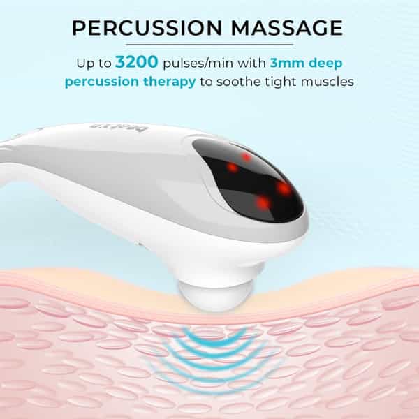 Beatxp Stream Prime Full Body Massager Machine For Pain Relief With 4 Attachments (Metallic Silver)