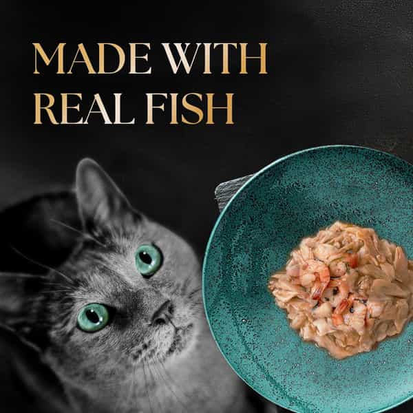 Sheba Deluxe Premium Adult (1+ Years) Wet Cat Food | Tuna And Prawns In Gravy | 85 G (Pack Of 24)