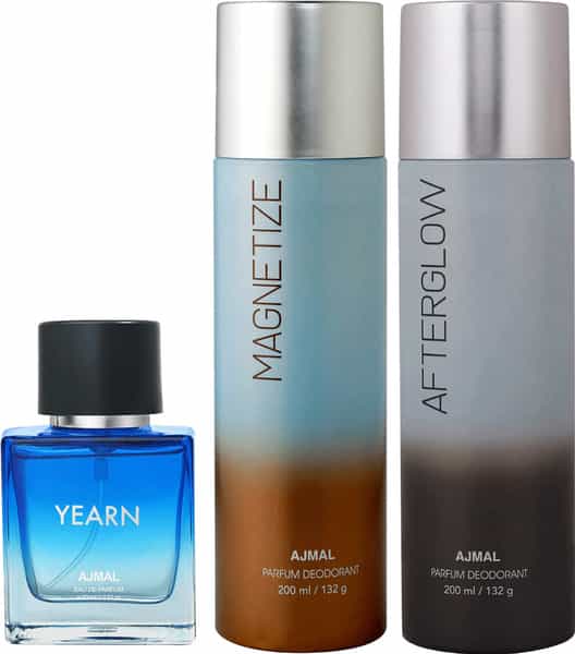 Ajmal After Glow Deo 200 Ml And Magnetize Deo 200 Ml And Yearn Edp 50 Ml For Men