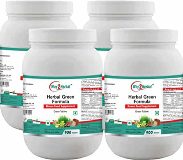 Way2herbal Herbal Green Formula - 900 Tablets Value Pack Of 4