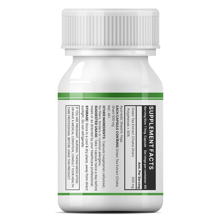 Inlife Green Tea Extract For Weight Loss & Antioxidant 50% Polyphenols 500 Mg - 60 Veg Capsules