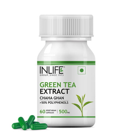 Inlife Green Tea Extract For Weight Loss & Antioxidant 50% Polyphenols 500 Mg - 60 Veg Capsules