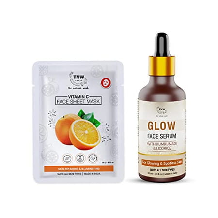 Tnw-The Natural Wash Skincare Combo With Glow Face Serum & Vitamin C Face Sheet Mask