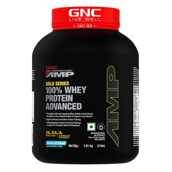 Gnc Amp Gold Series 100% Whey Protein Advanced (Vanilla | 4 Lbs)