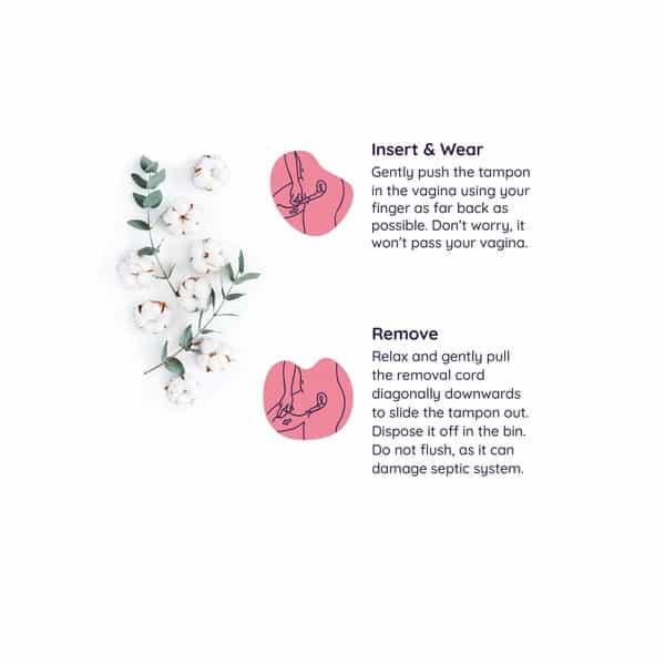 Sanfe 100% Organic Cotton Digital Tampons - Premium Design - Night Tampons (Pack Of 32)