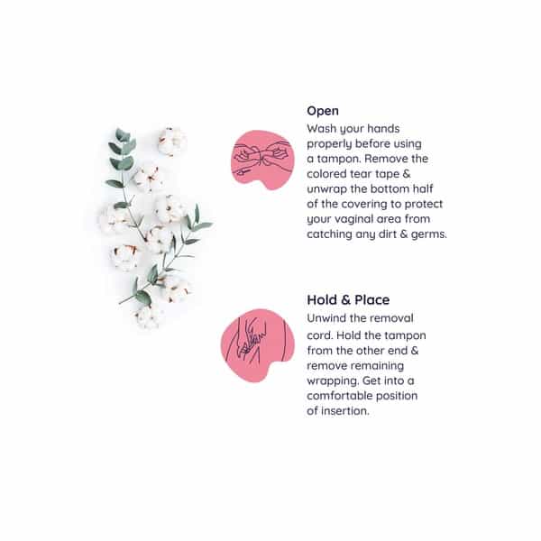 Sanfe 100% Organic Cotton Digital Tampons - Premium Design - Night Tampons (Pack Of 32)