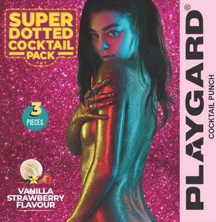 Playgard Cocktail Punch Vanilla Strawberry Flavour Super Dotted Condom 3's